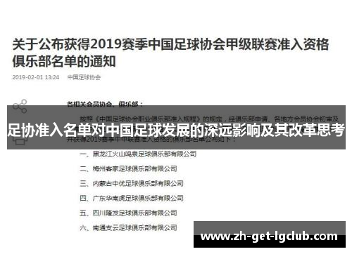足协准入名单对中国足球发展的深远影响及其改革思考