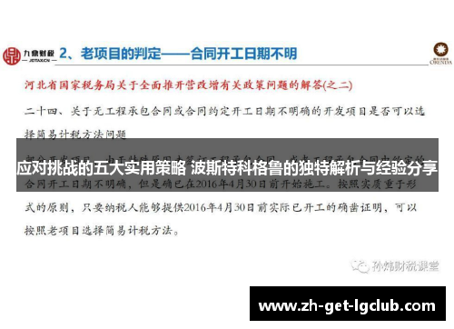 应对挑战的五大实用策略 波斯特科格鲁的独特解析与经验分享 应对挑战的五大实用策略 波斯特科格鲁的独特解析与经验分享